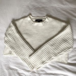 White knit cropped sweater